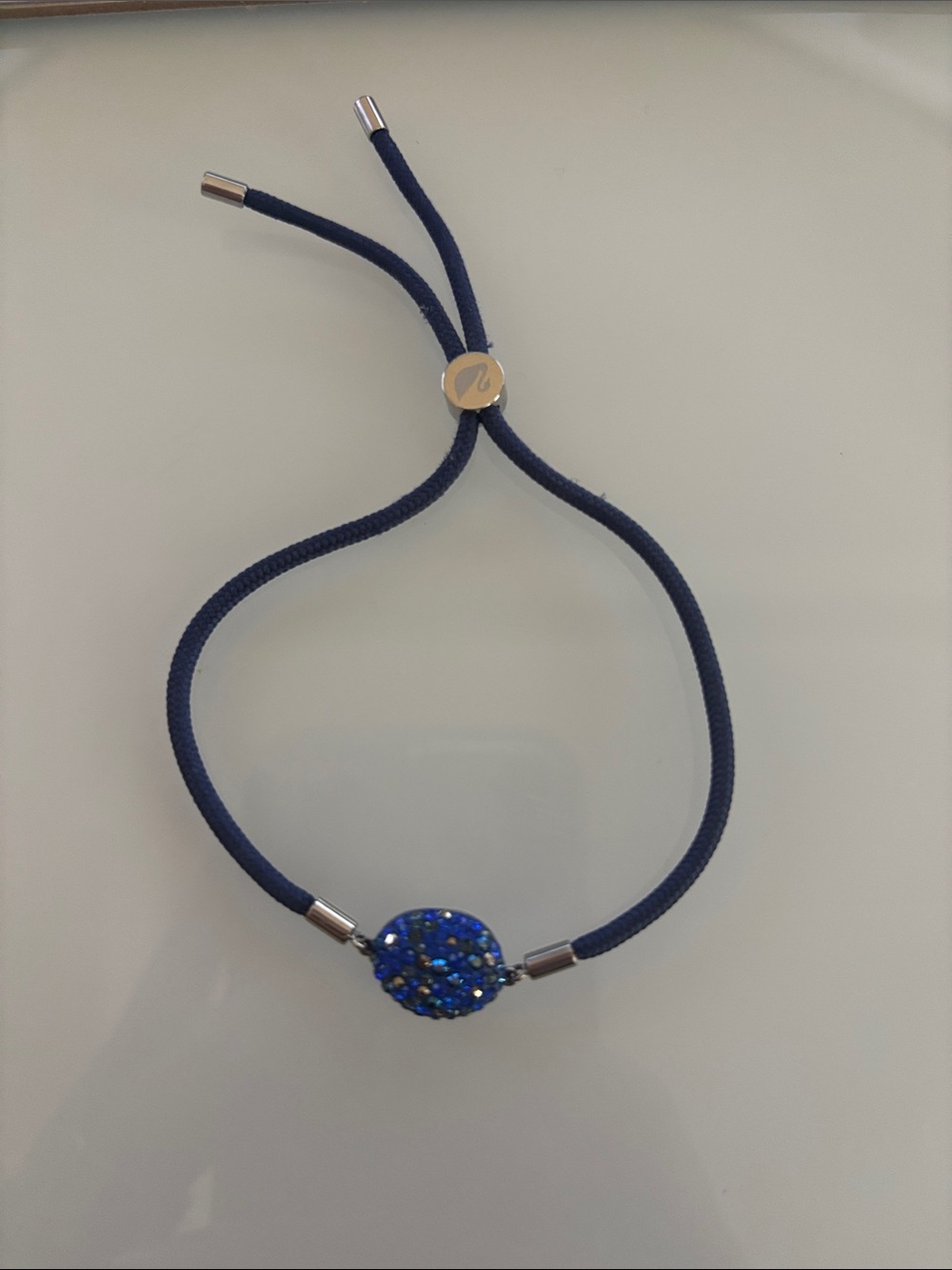 Blue Crystal Cord Bracelet - Branded Accent
